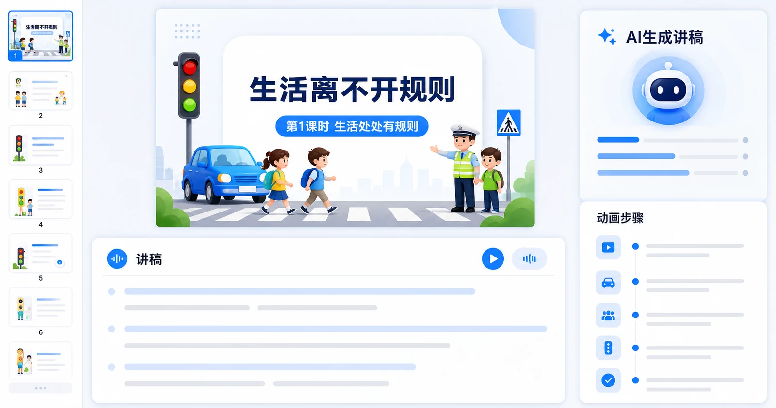YOCO script generation interface from PPT content